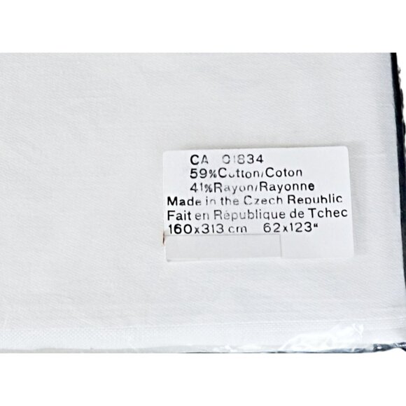 Vintage Large Damask Tablecloth White Table Topper Rectangle - Picture 4 of 4